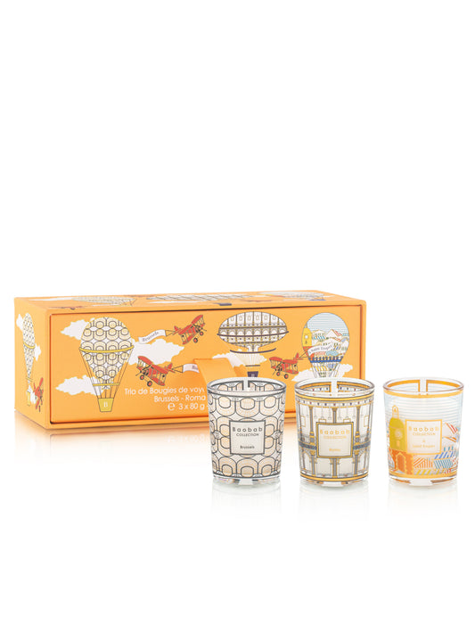 TRIO TRAVEL CANDLES BRUSSELS-ROMA-SAINT TROPEZ