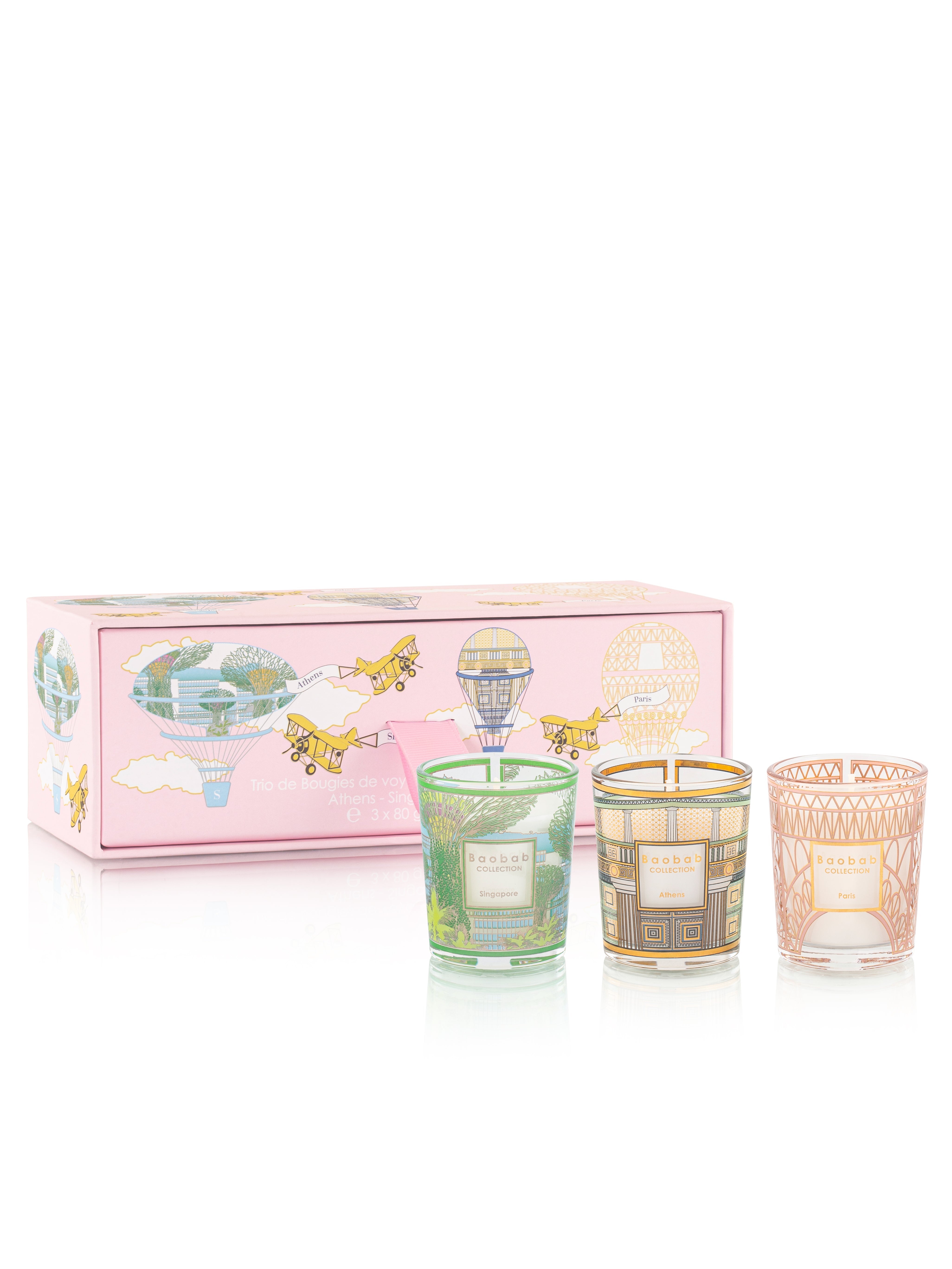 TRIO TRAVEL CANDLES SINGAPORE-ATHENS-PARIS