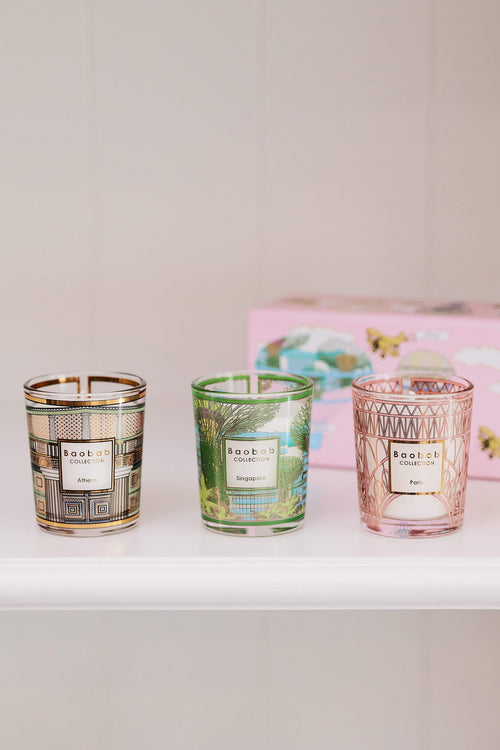 TRIO TRAVEL CANDLES SINGAPORE-ATHENS-PARIS